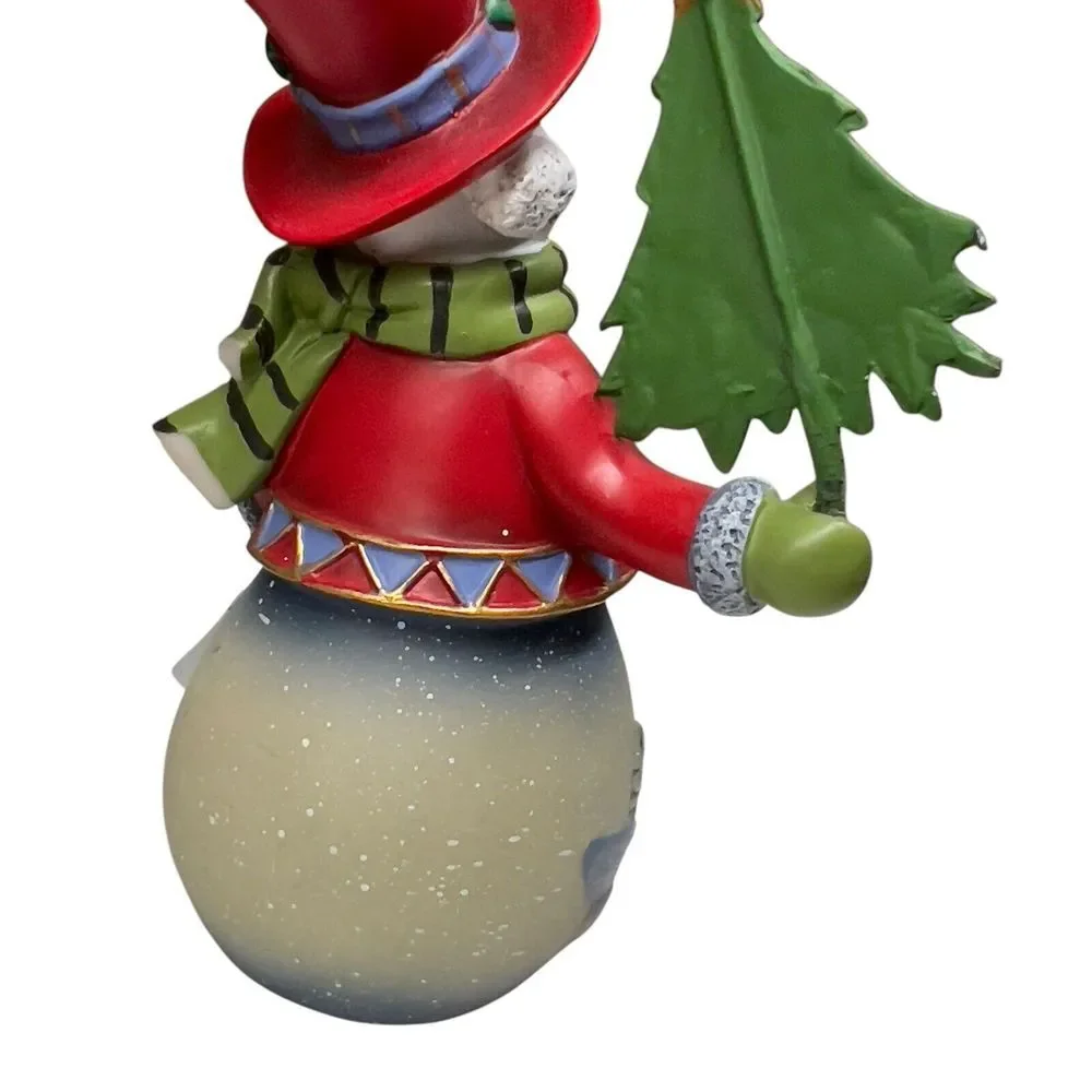 Mrs. Snowman Figurine Christmas Tree and Birdhouse Frosty 3D Detailed Base 5